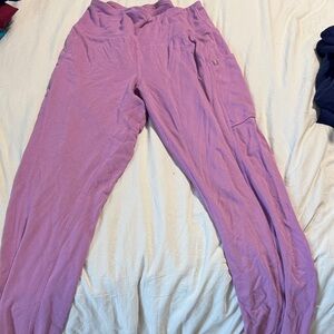 Jaanuu Women's Purple Mauve Scrub Pants Size Small Petite Nurse Nursing
